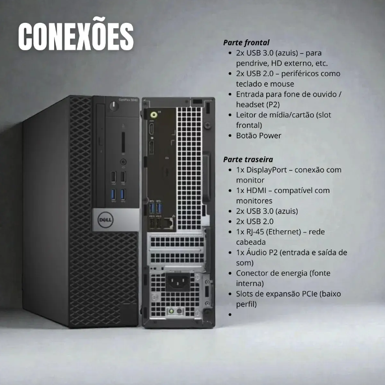 Dell Optiplex 3040 sff Intel Core i3 6ª Seminovo | 4GB RAM | HD 500 | HDMI | 4 USB's 3.0 | Windows Pro + Office - Imagem 3